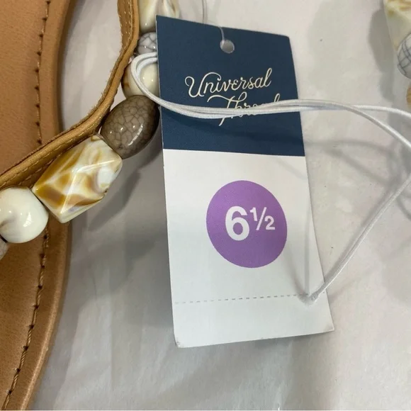 Woman's Cindy Beaded Flip Flop Sandals - Universal Thread Tan Size 6.5 - Picture 5 of 5